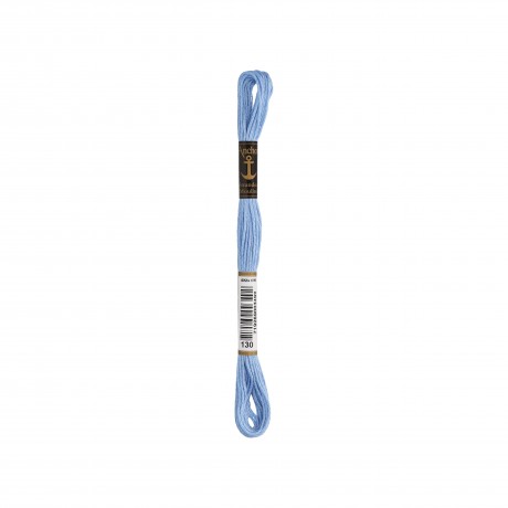 Meada de linha de bordar Anchor Stranded Cotton, filosele cor 130 azul